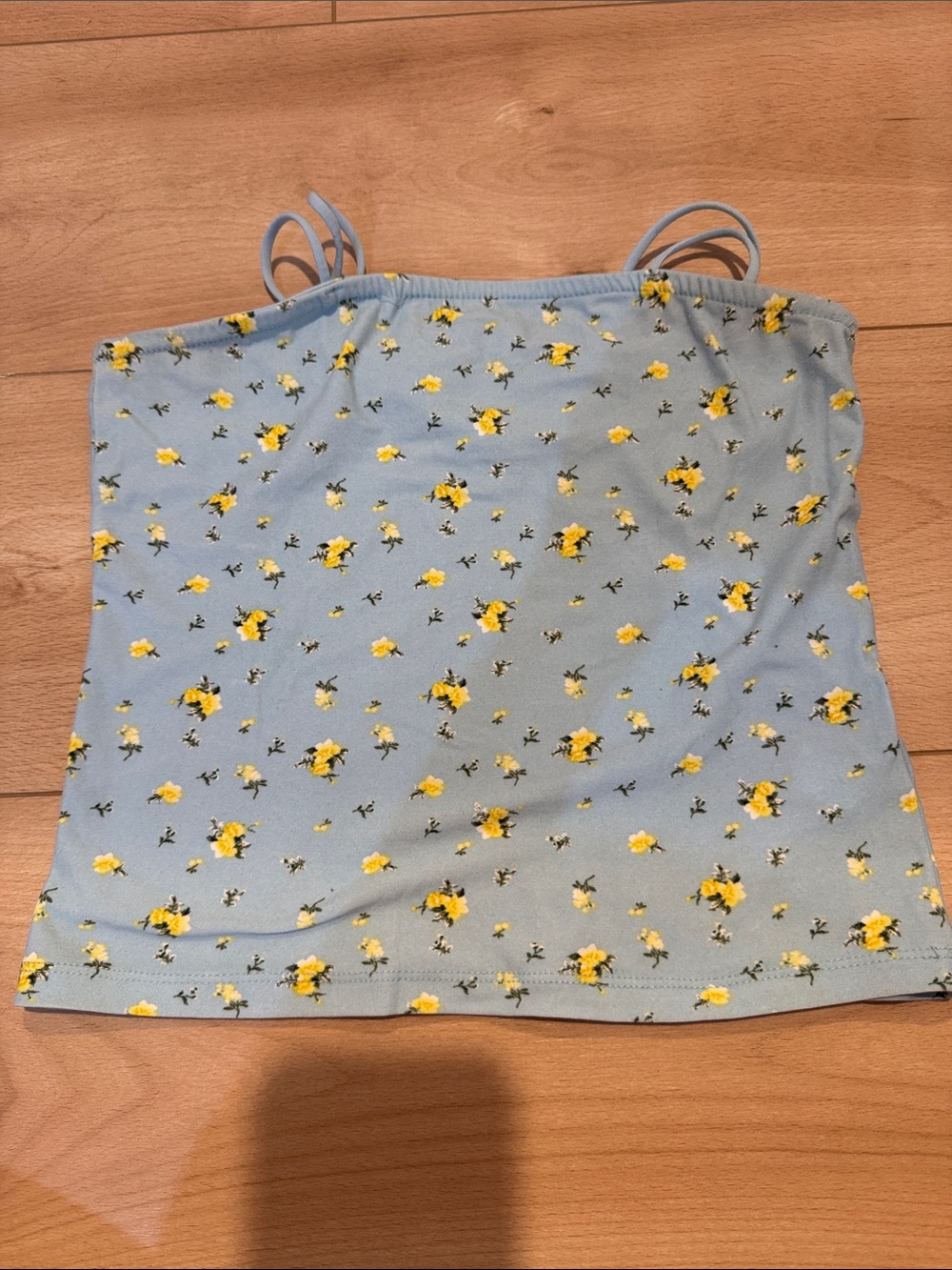 Urban Planet Blue Floral Tank Top with Yellow Flowers